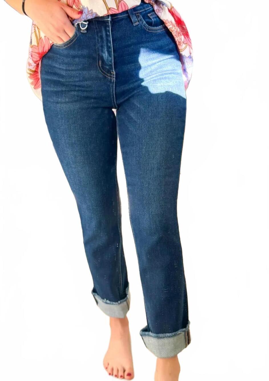 NEW VERVET BY FLYING MONKEY growing light high rise vervet denim jeans in dark b